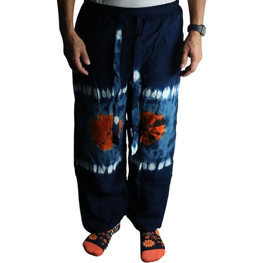 Loungehose im japanischen Stil - Entspannung in Teal & Orange