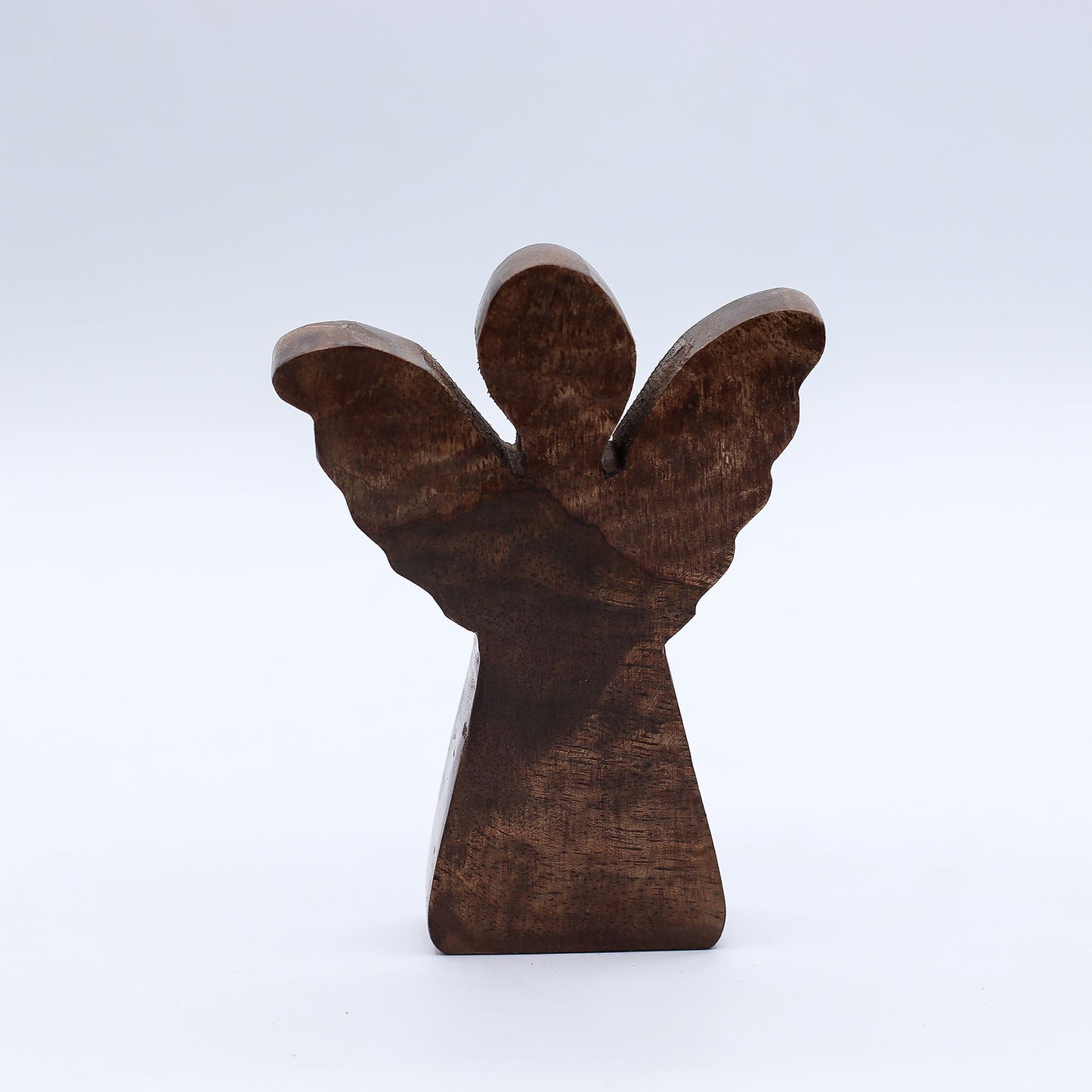 Handgeschnitzter Mango-Holz Engel mit goldenen Emaille-Flügeln