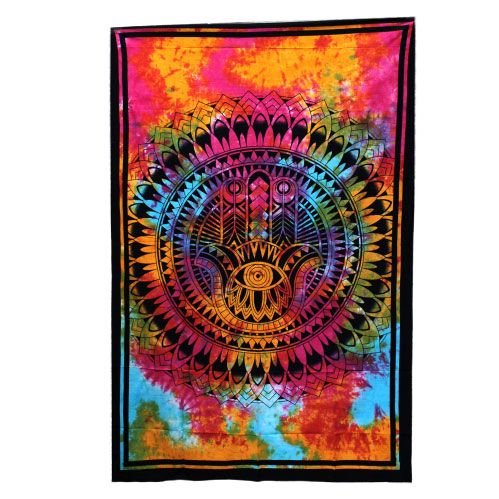 Hamsa Baumwolltagesdecke mit Wandbehang-Funktion – Handgewebt in Indien