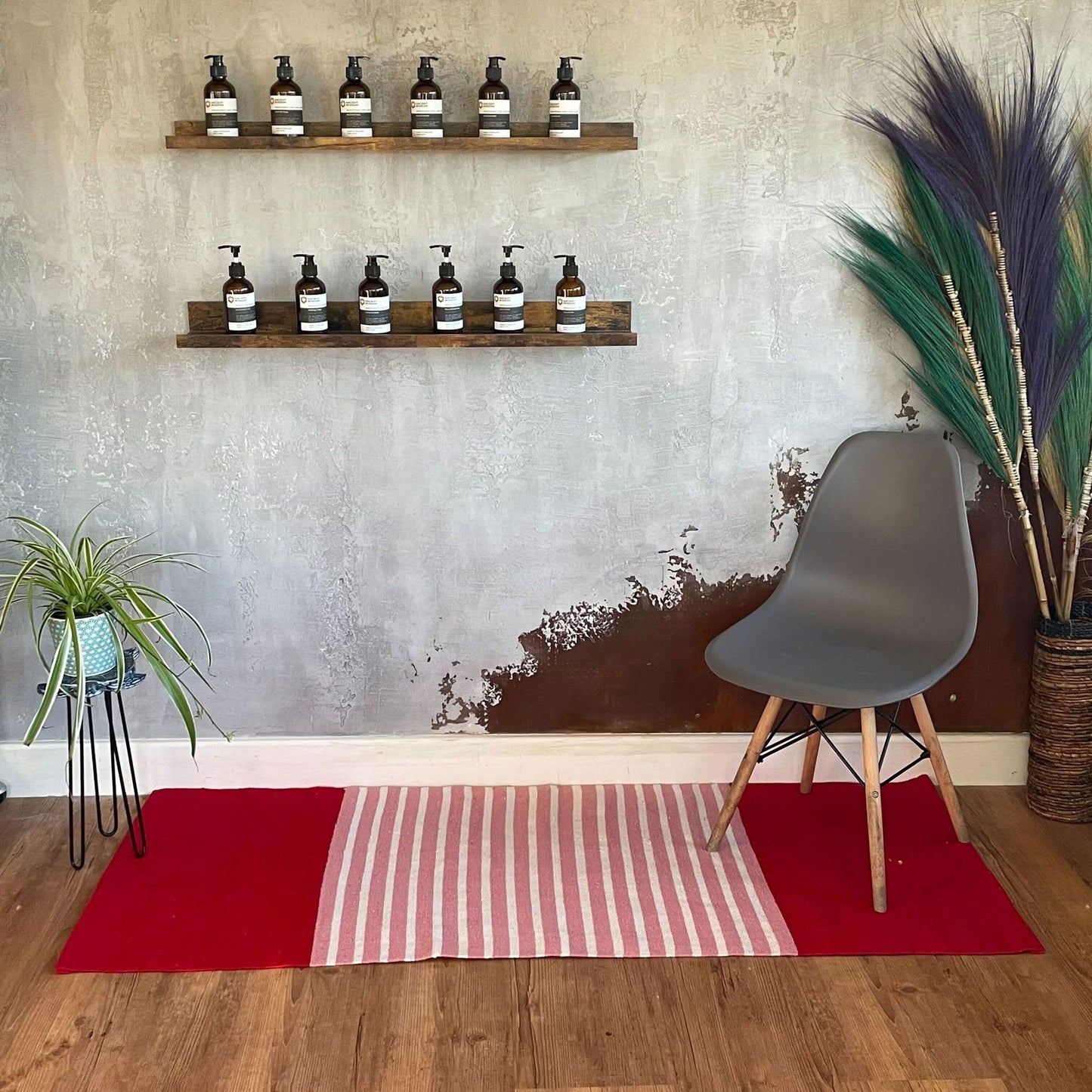 Indischer Baumwoll-Läufer 'Rot-Rosa Streifen' – 170x70 cm