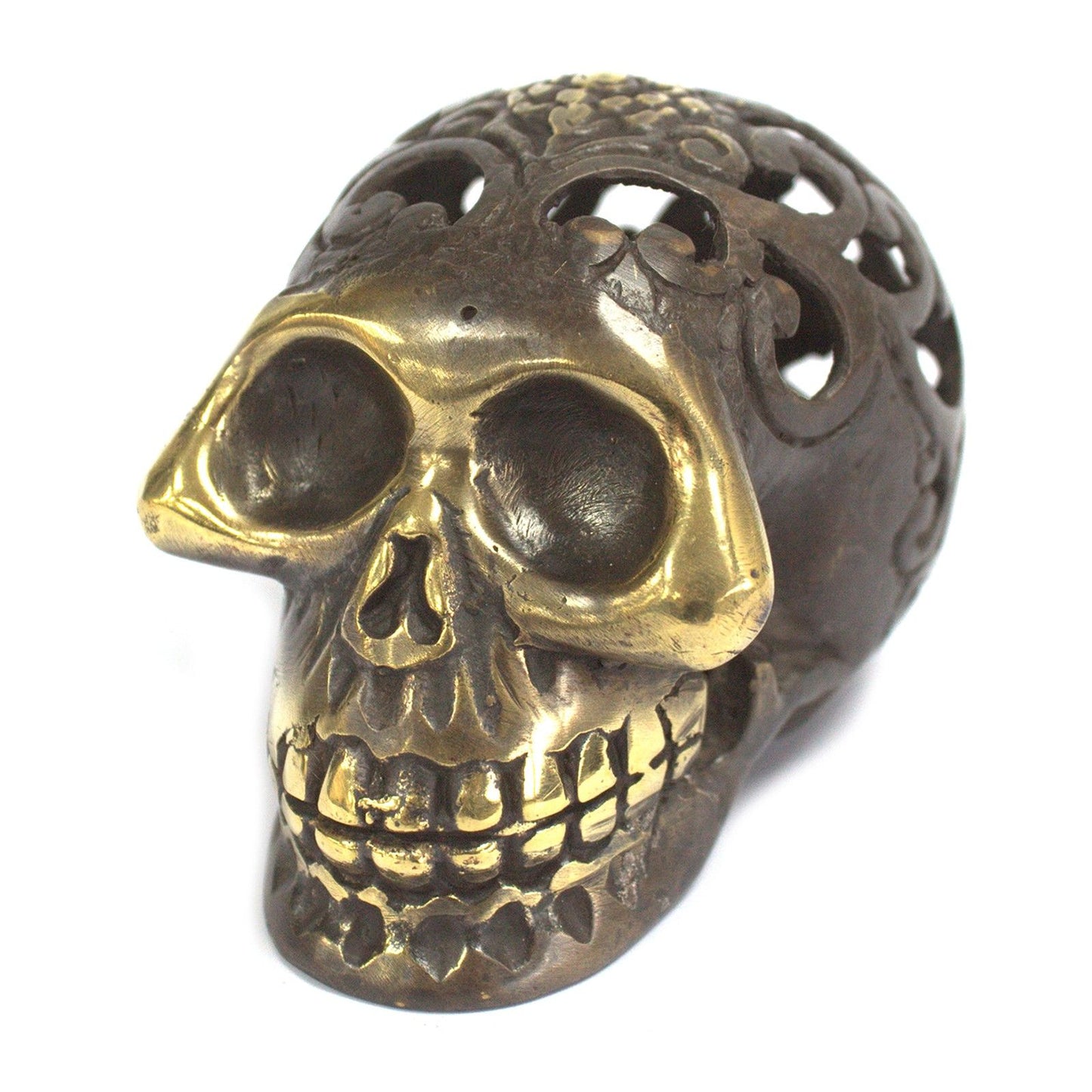 Messing-Schädel Skulptur - Handgefertigte Fengshui-Dekoration
