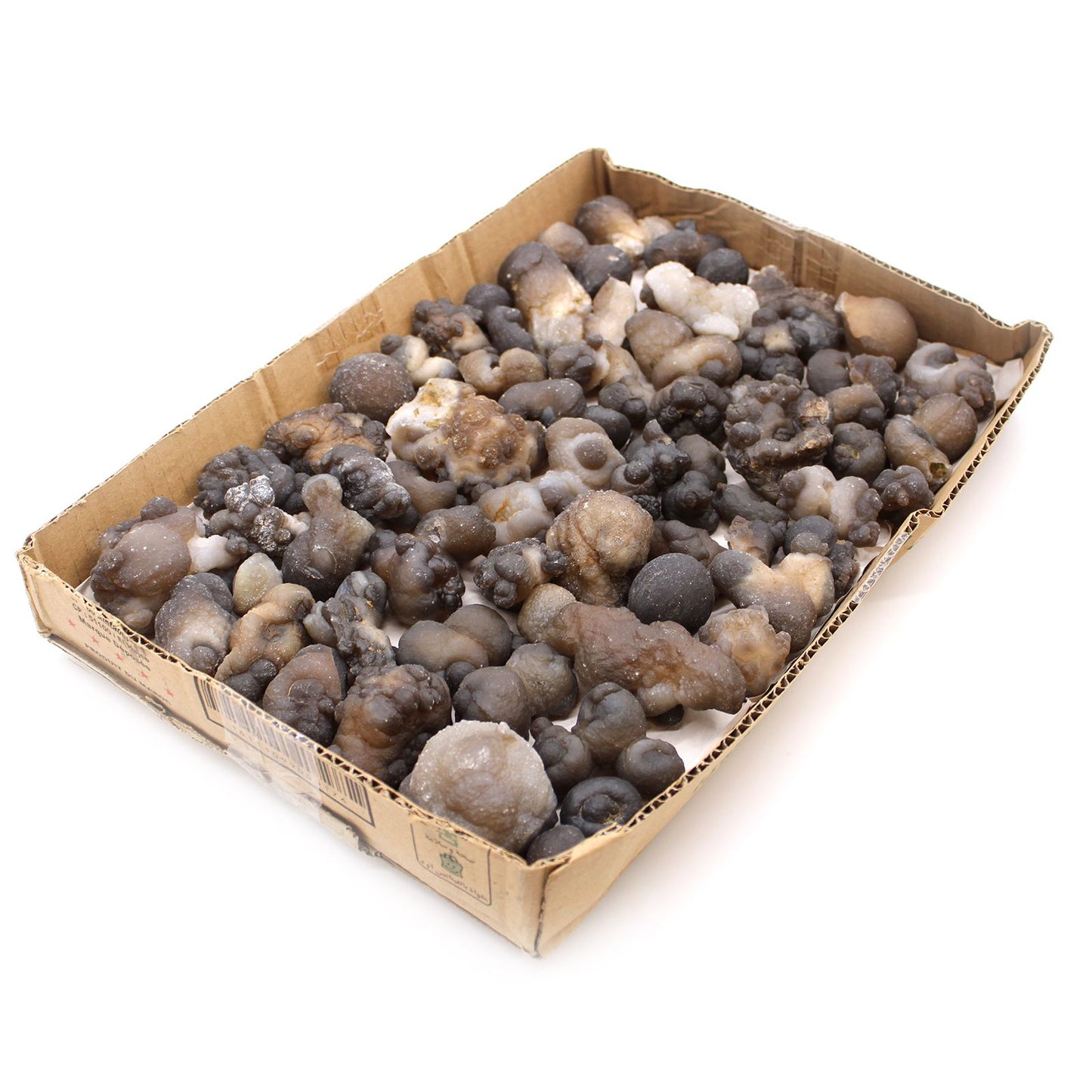 Exklusives Sammler-Tray mit 100 Chalzedon-Varietäten – Natürliche Mineralien