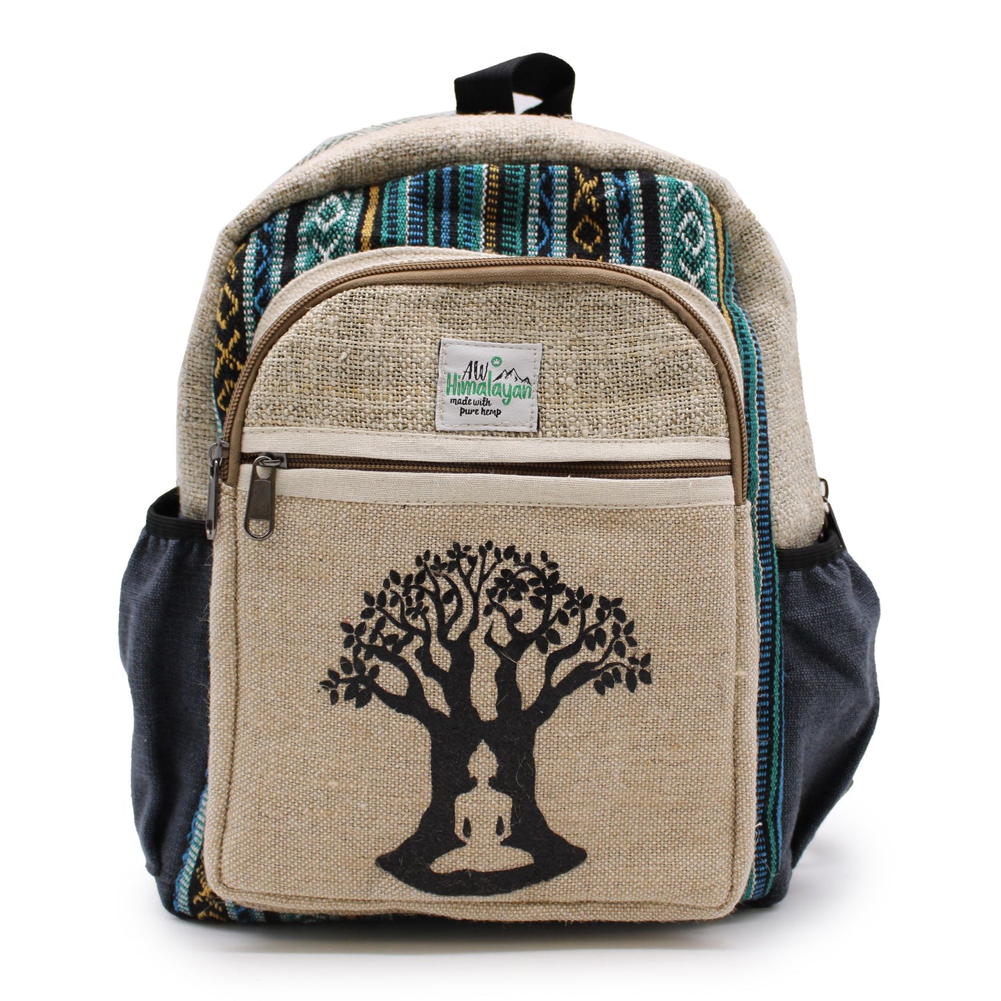 Kleiner Hanfrucksack 'Bodhi Tree' – Handgefertigt in Nepal
