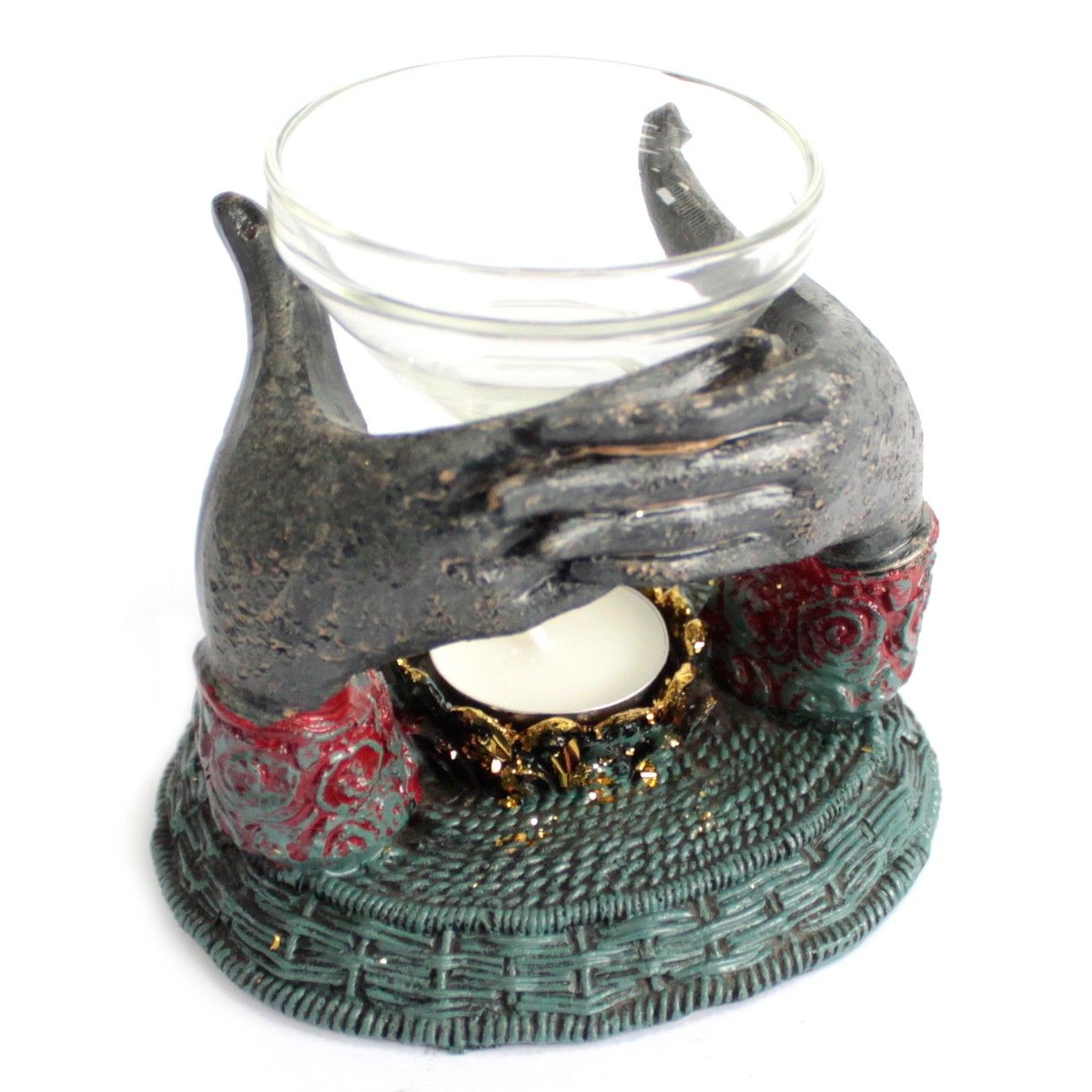 Resin Duftbrenner 'Antike Buddha-Hände' – Zen-Dekoration für Aromatherapie