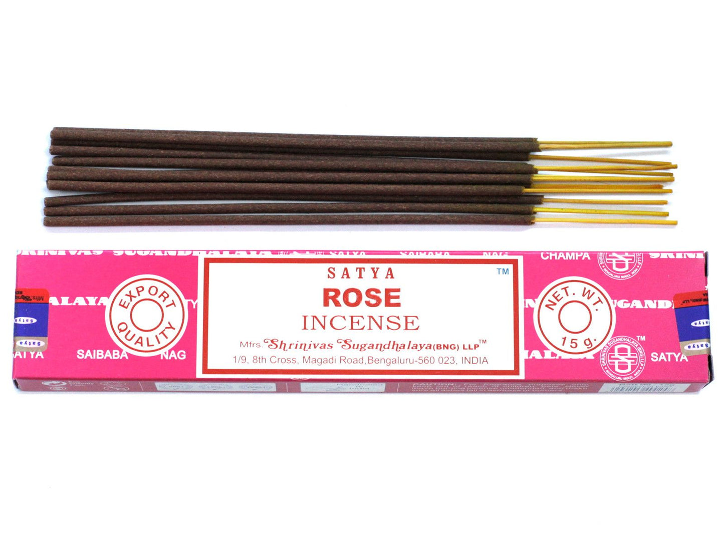 Satya Räucherstäbchen Rose – Sinnlicher Duft für Liebe & Entspannung (ca. 15 Stück)
