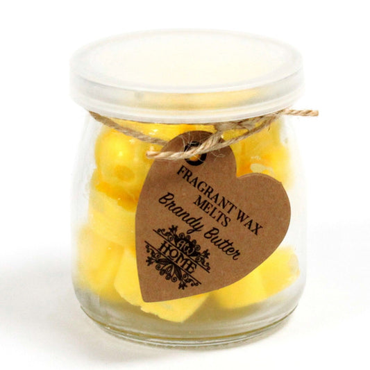 Duftwachs-Herzen Brandy-Butter im Glas (16 Stück) - Natürliche Sojawachs-Melts