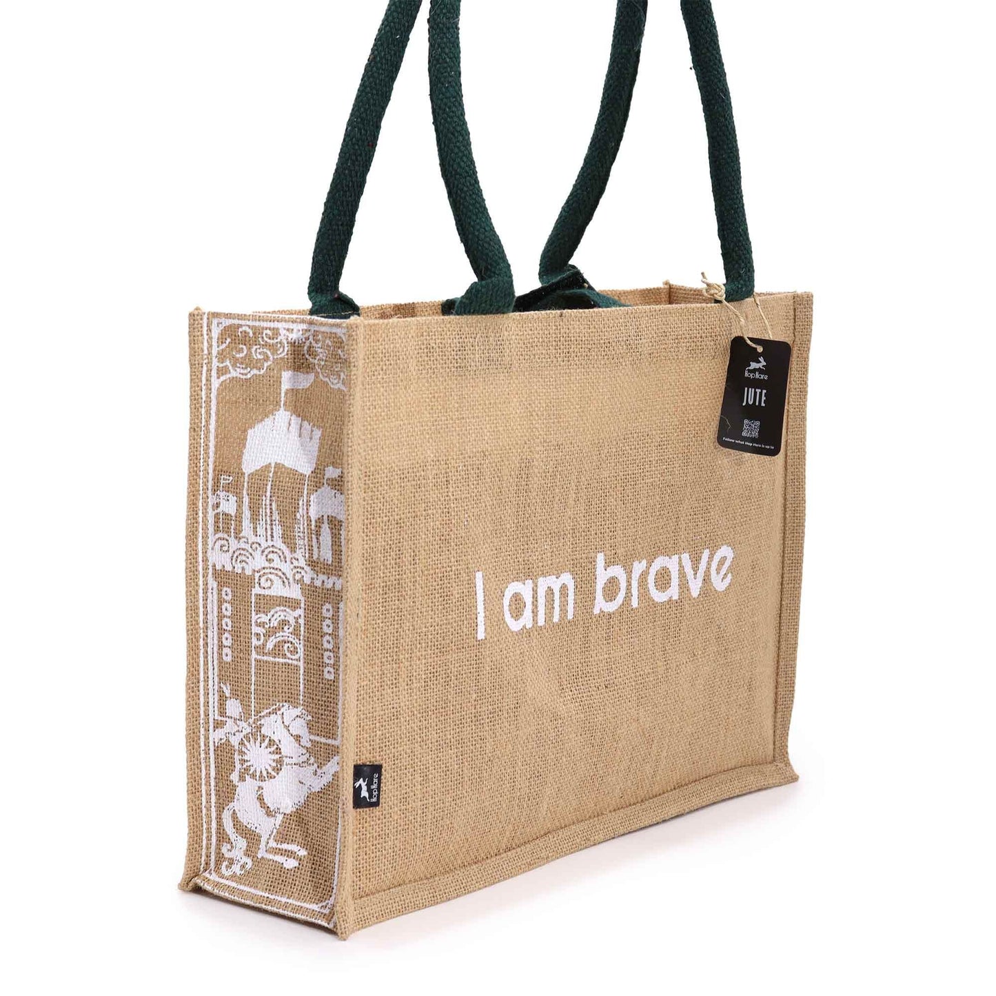 Jute Shopper 'Mutiger Hase' – Nachhaltige Tasche mit inspirierendem Design