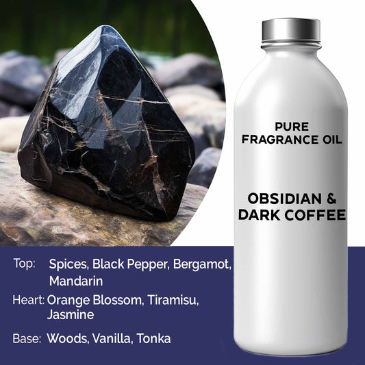 Obsidian & Dunkler Kaffee Duftöl - 500ml reines Konzentrat für kreative Duftexperimente