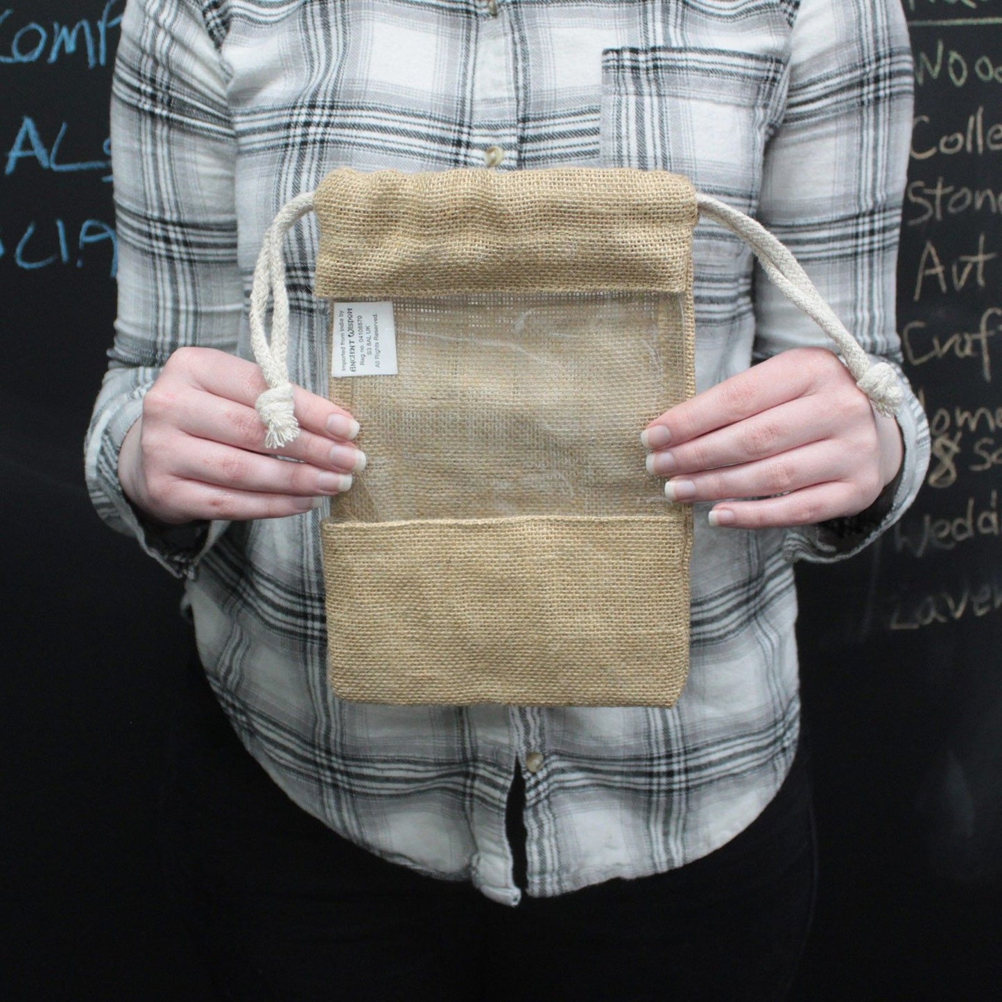 Jutebeutel mit Sichtfenster 25x16 cm – Nachhaltige Präsentationsverpackung