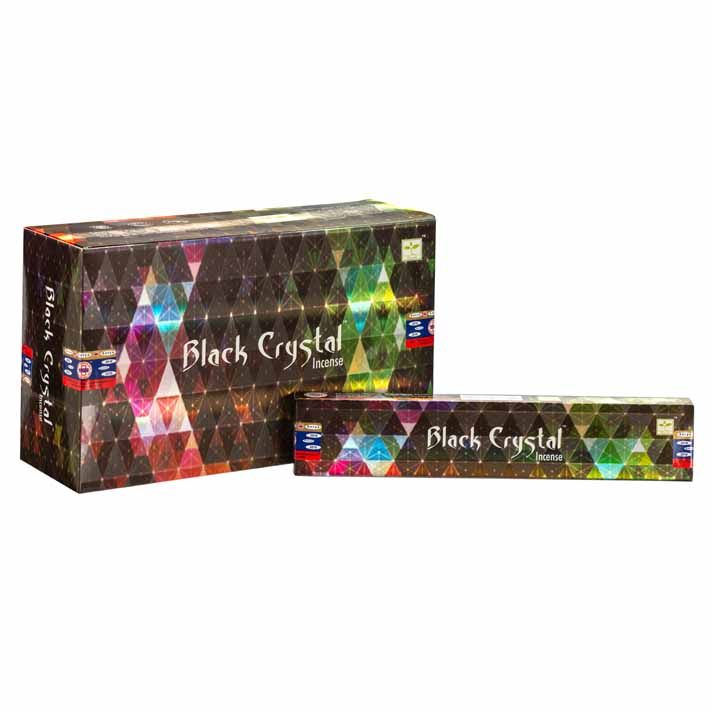 Satya Black Crystal Masala Räucherstäbchen - Handgerollt für Aura & Balance