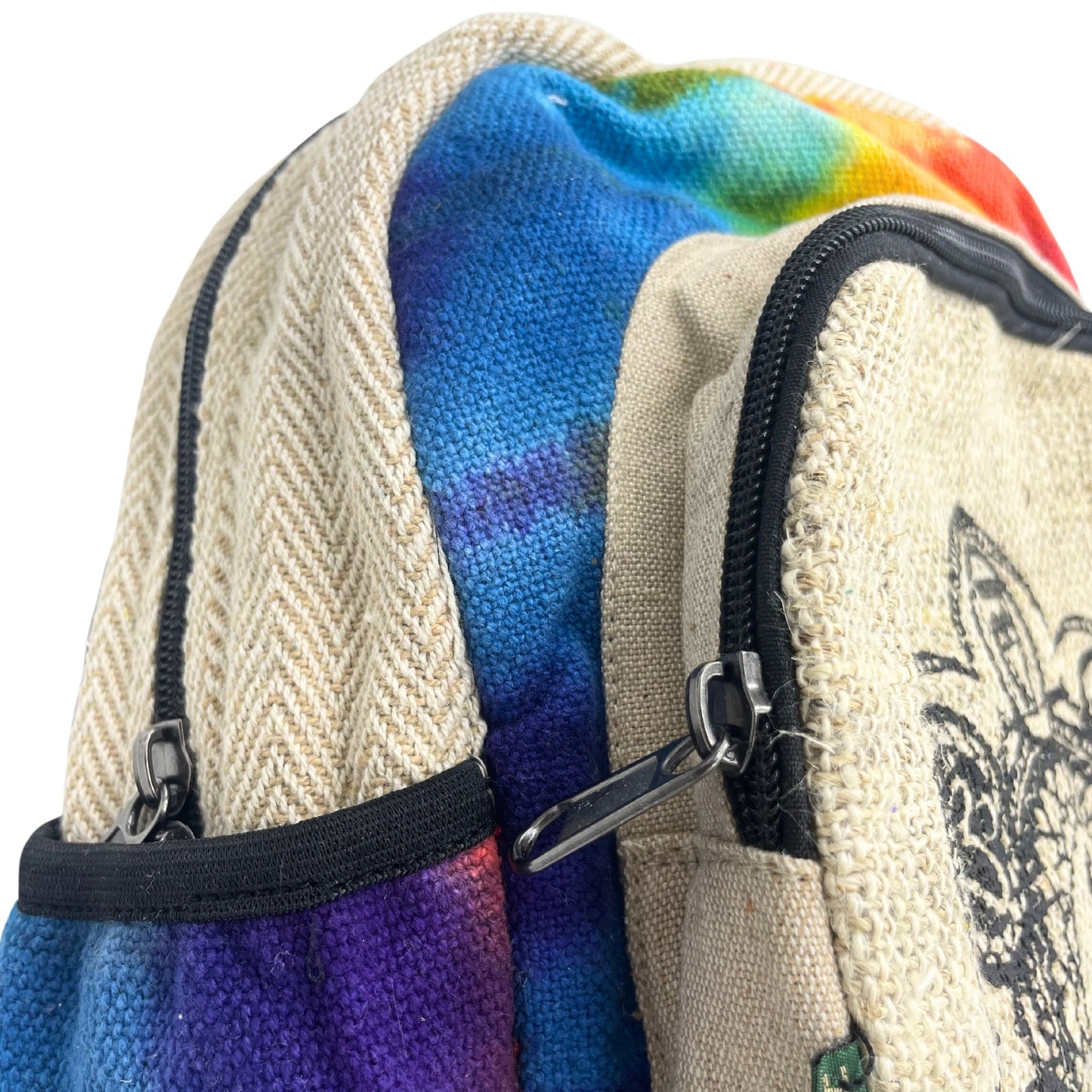 Hanf-Rucksack mit 7-Chakra-Tie-Dye – Handgefertigt in Nepal
