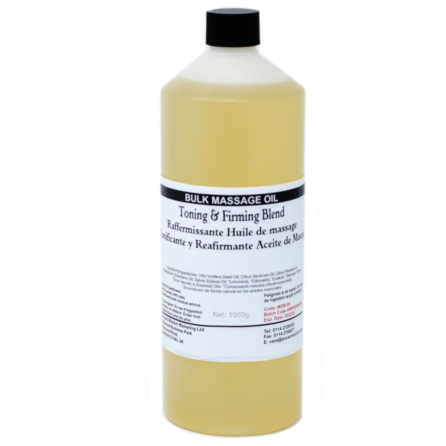 Massageöl zur Hautstraffung & Festigung – 1kg Vorratsflasche