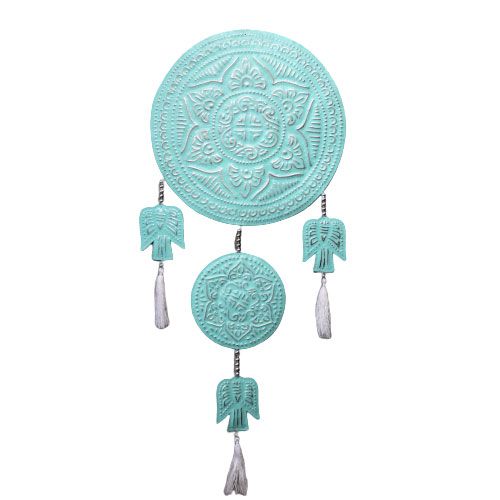 Bali Wandmobile 'Engel' – Handgefertigtes Aluminium mit Perlen in Pastell