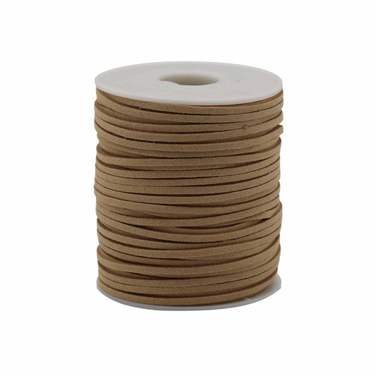 Premium Schmuckband aus Wildlederimitat - Beige, 2,5mm x 45m Rolle