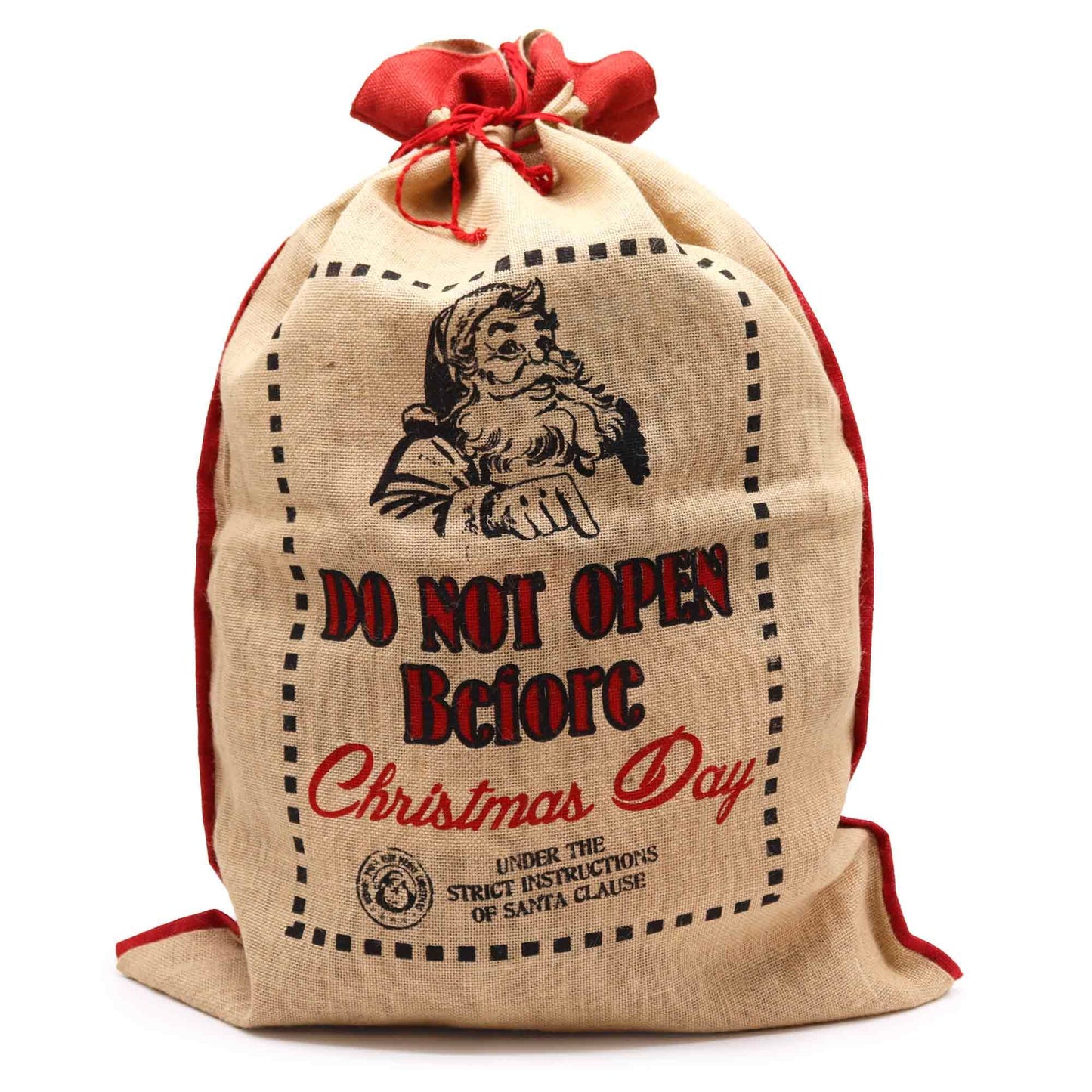 Weihnachtlicher Jute-Sack mit Aufschrift – Geschenkbeutel für große Vorfreude