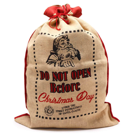 Weihnachtlicher Jute-Sack mit Aufschrift – Geschenkbeutel für große Vorfreude