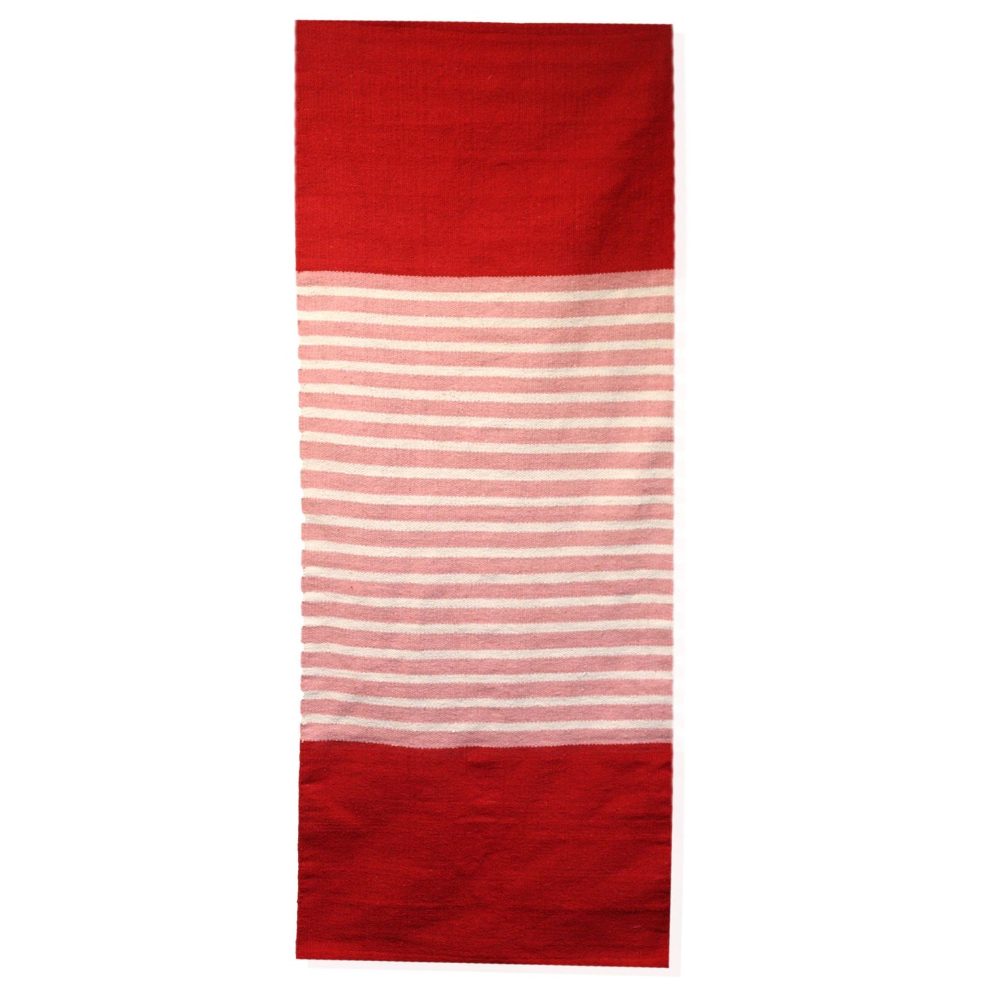 Indischer Baumwoll-Läufer 'Rot-Rosa Streifen' – 170x70 cm