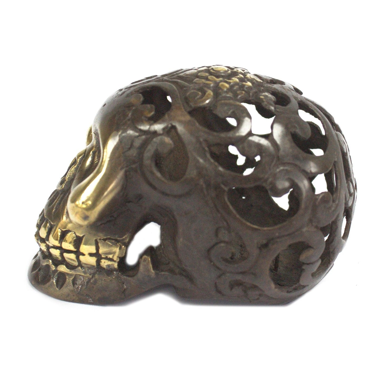 Messing-Schädel Skulptur - Handgefertigte Fengshui-Dekoration