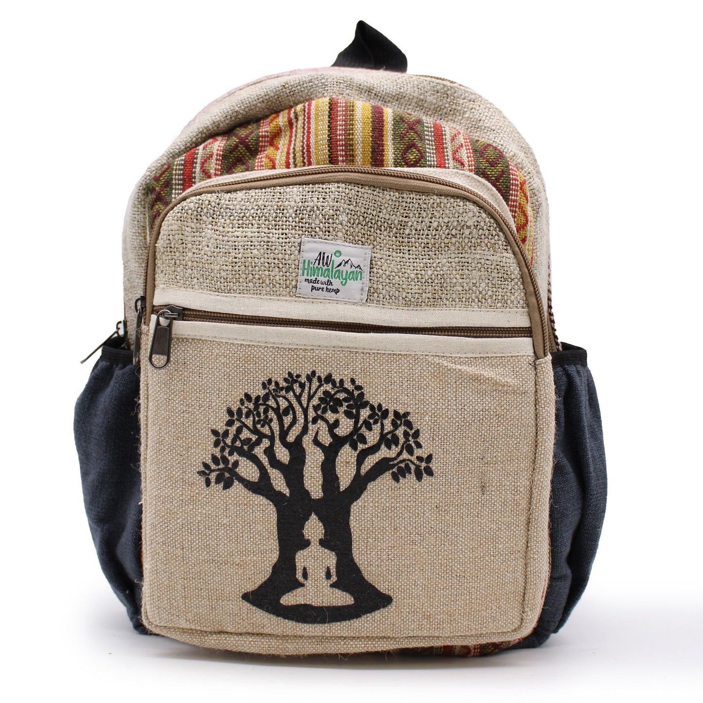 Kleiner Hanfrucksack 'Bodhi Tree' – Handgefertigt in Nepal