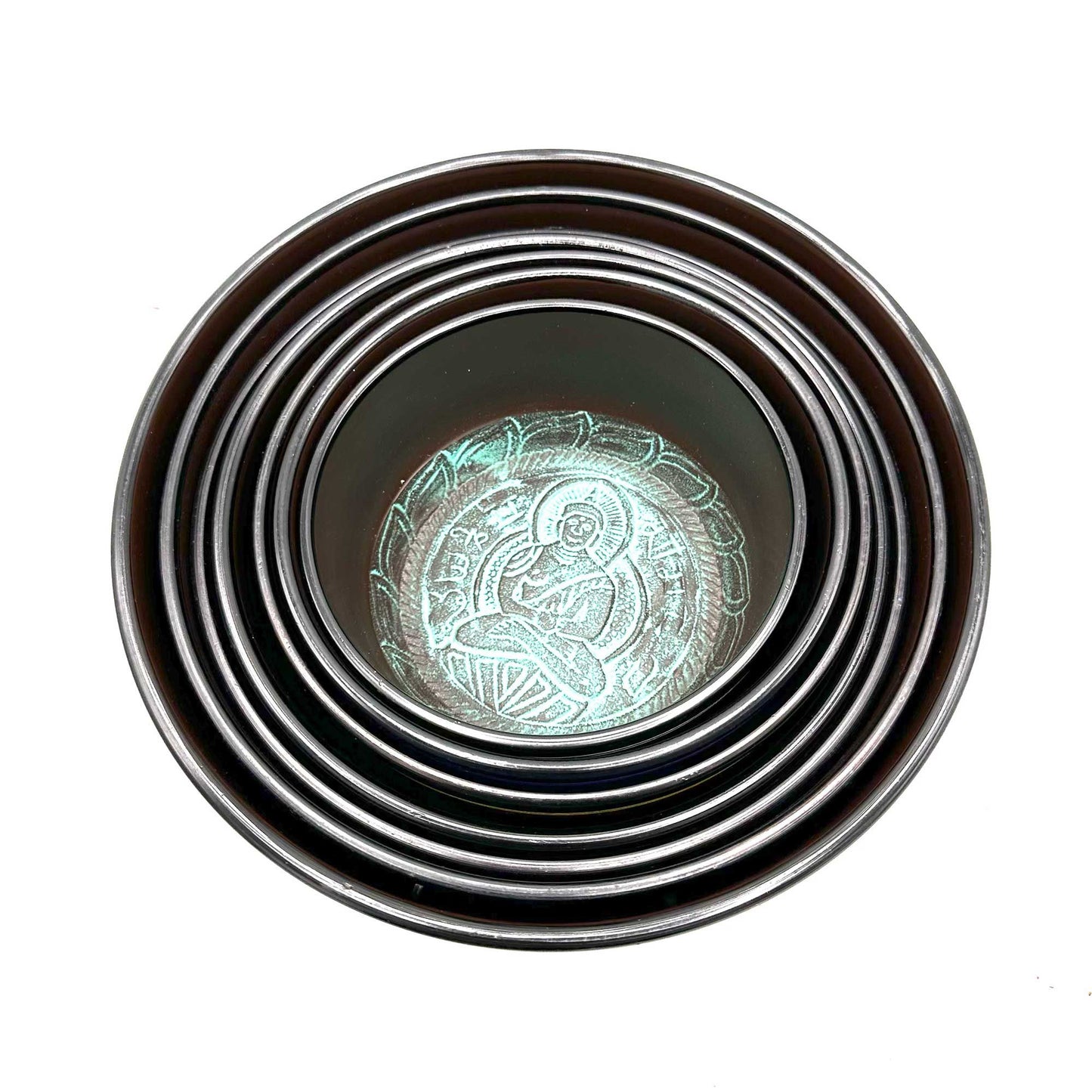 Chakra-Klangschalen Set aus Tibet – 7-teilig (14-22 cm) für Meditation & Energiearbeit