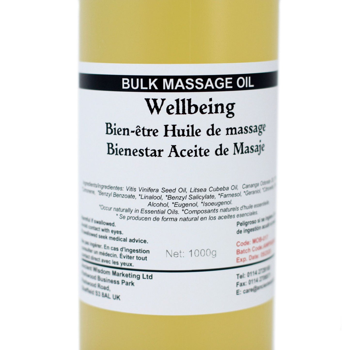 Wellbeing Massageöl – 1kg für Hautpflege & Entspannung