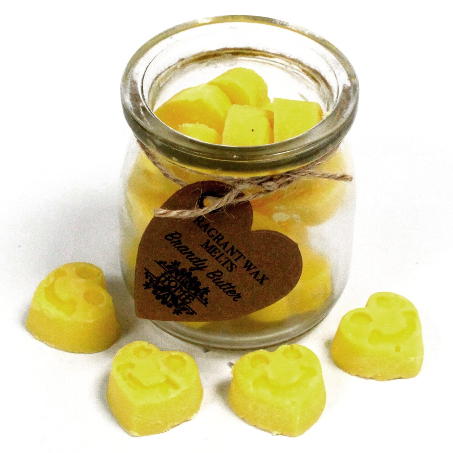 Duftwachs-Herzen Brandy-Butter im Glas (16 Stück) - Natürliche Sojawachs-Melts