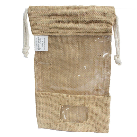Jutebeutel mit Sichtfenster und Stilfach – 25x16cm für besondere Präsentationen