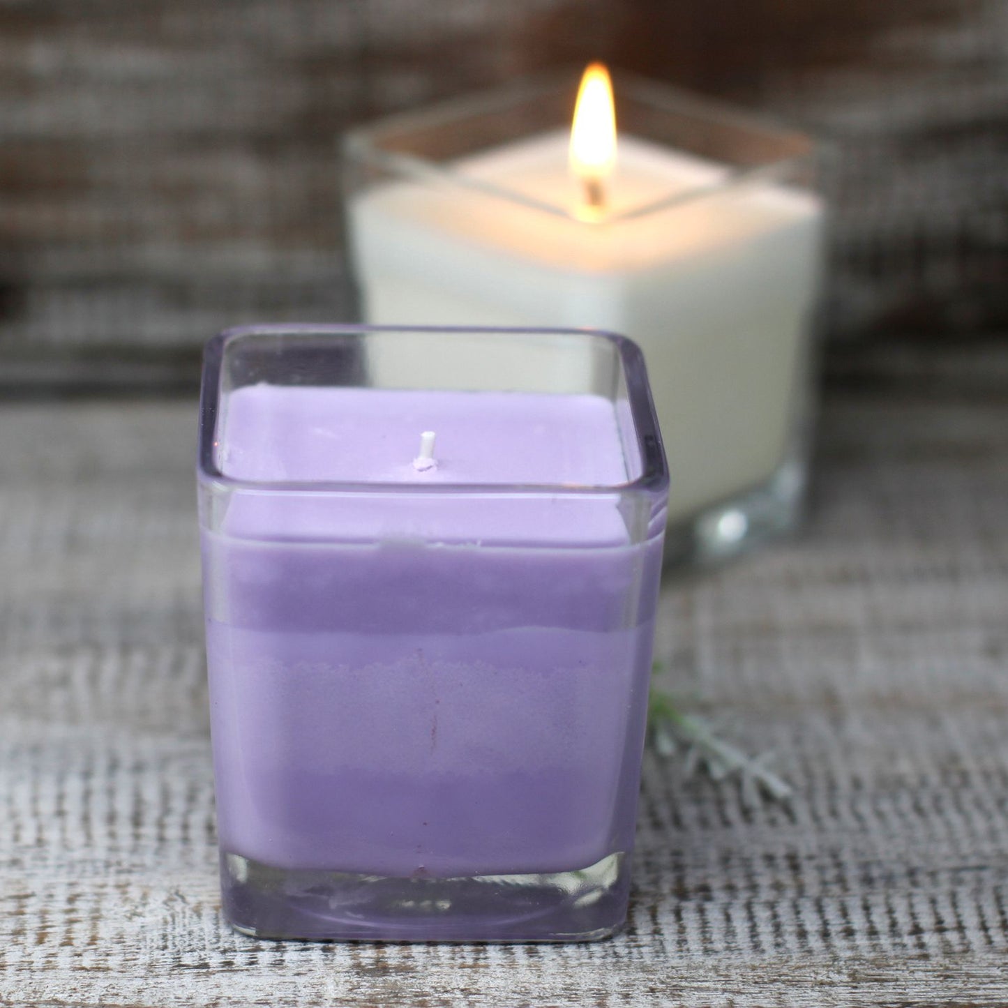 Designer-Kerze aus Sojawachs - Lavendel & Basilikum im Recyclingglas