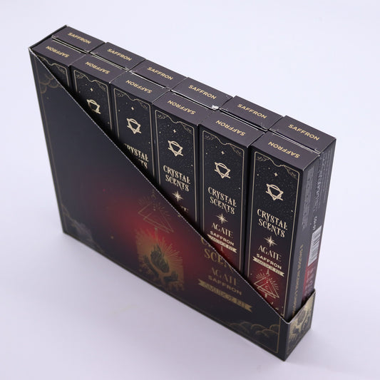Safran Räucherstäbchen mit rotem Achat – Handgemachte Smudge Incense
