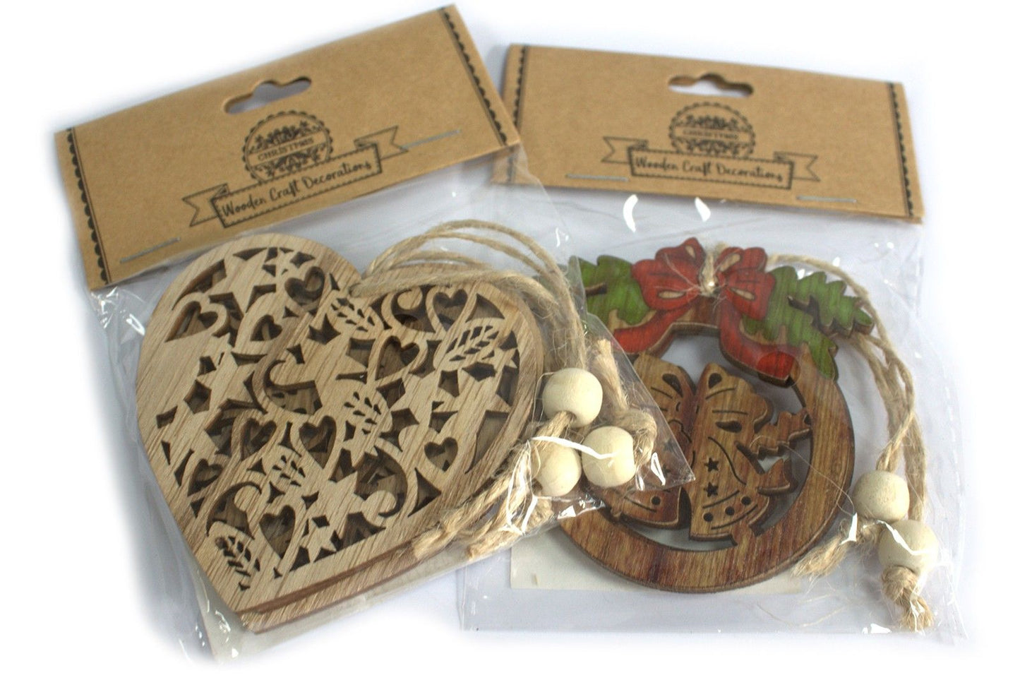 Set mit 3 Vintage Holzglocken - Nostalgischer Weihnachtsschmuck