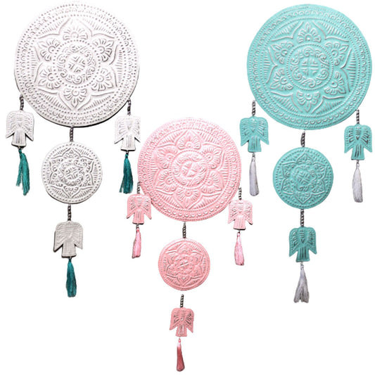 Bali Wandmobile 'Engel' – Handgefertigtes Aluminium mit Perlen in Pastell