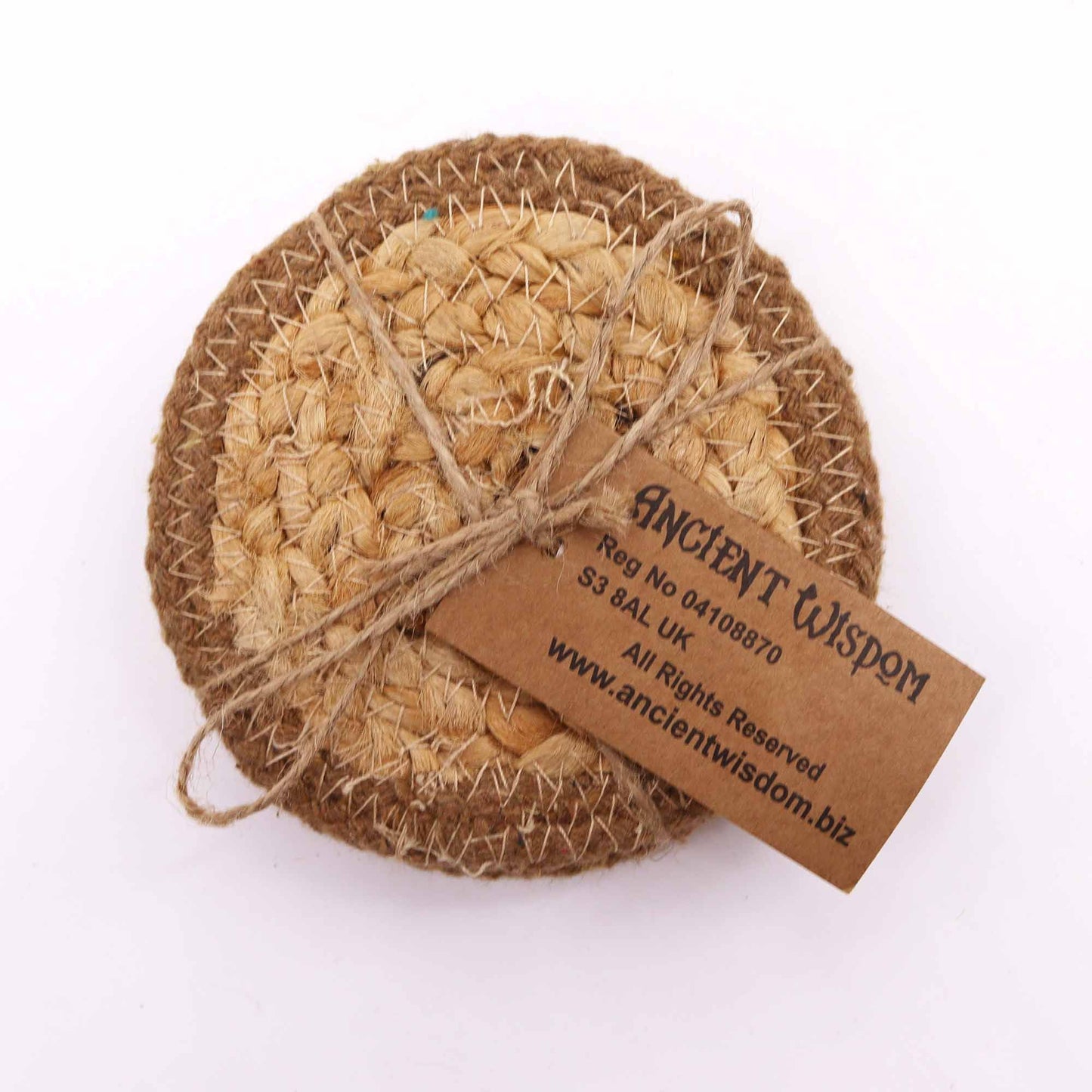 Set mit 4 Untersetzern aus Jute & Baumwolle | Natürlicher Rand | 10 cm