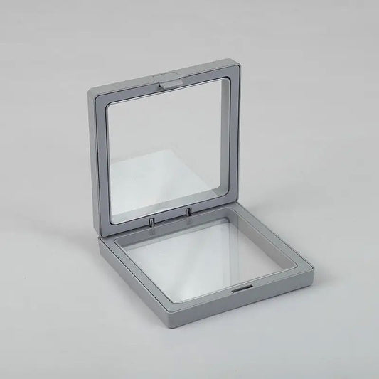 Schwebende 3D-Vitrine 9x9 cm in Grau – Präsentieren Sie Ihre Schätze