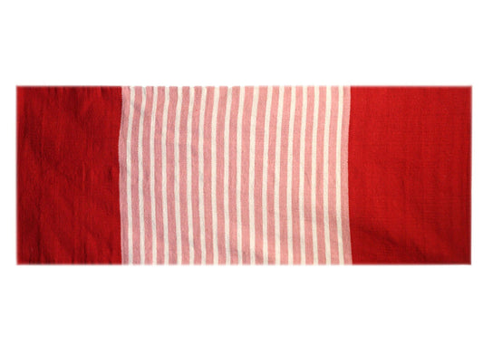 Indischer Baumwoll-Läufer 'Rot-Rosa Streifen' – 170x70 cm