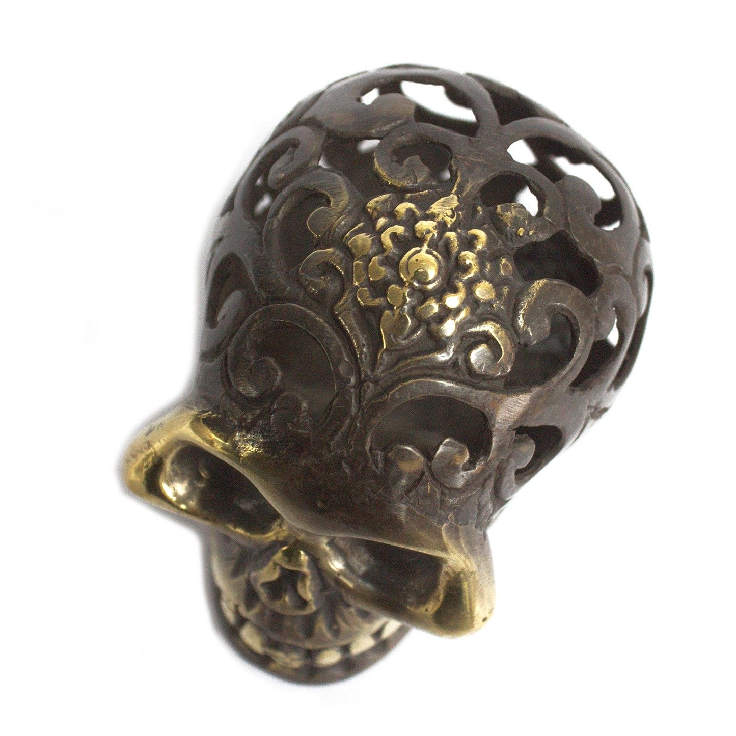 Messing-Schädel Skulptur - Handgefertigte Fengshui-Dekoration