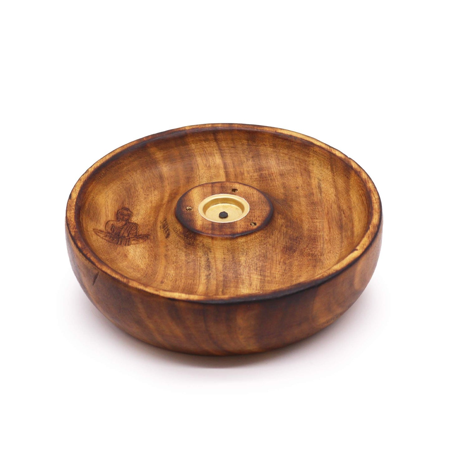 Räucherhalter Buddha aus Mangoholz – Handgefertigt für Stäbchen & Kegel