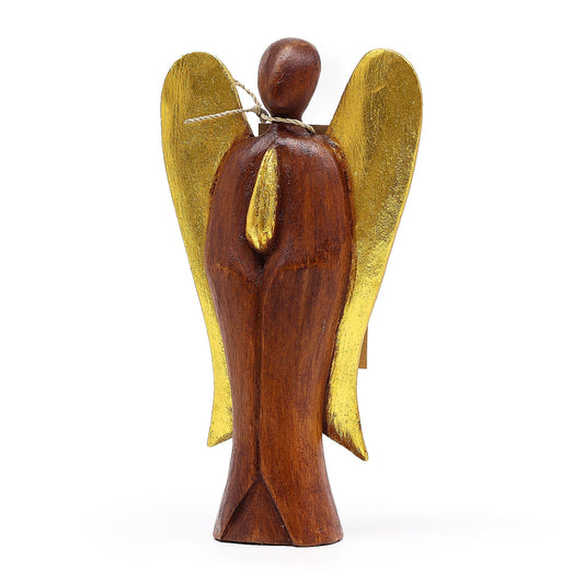Hati-Hati Engel Joy – Handgeschnitzte Holzfigur aus Suarholz, 20 cm