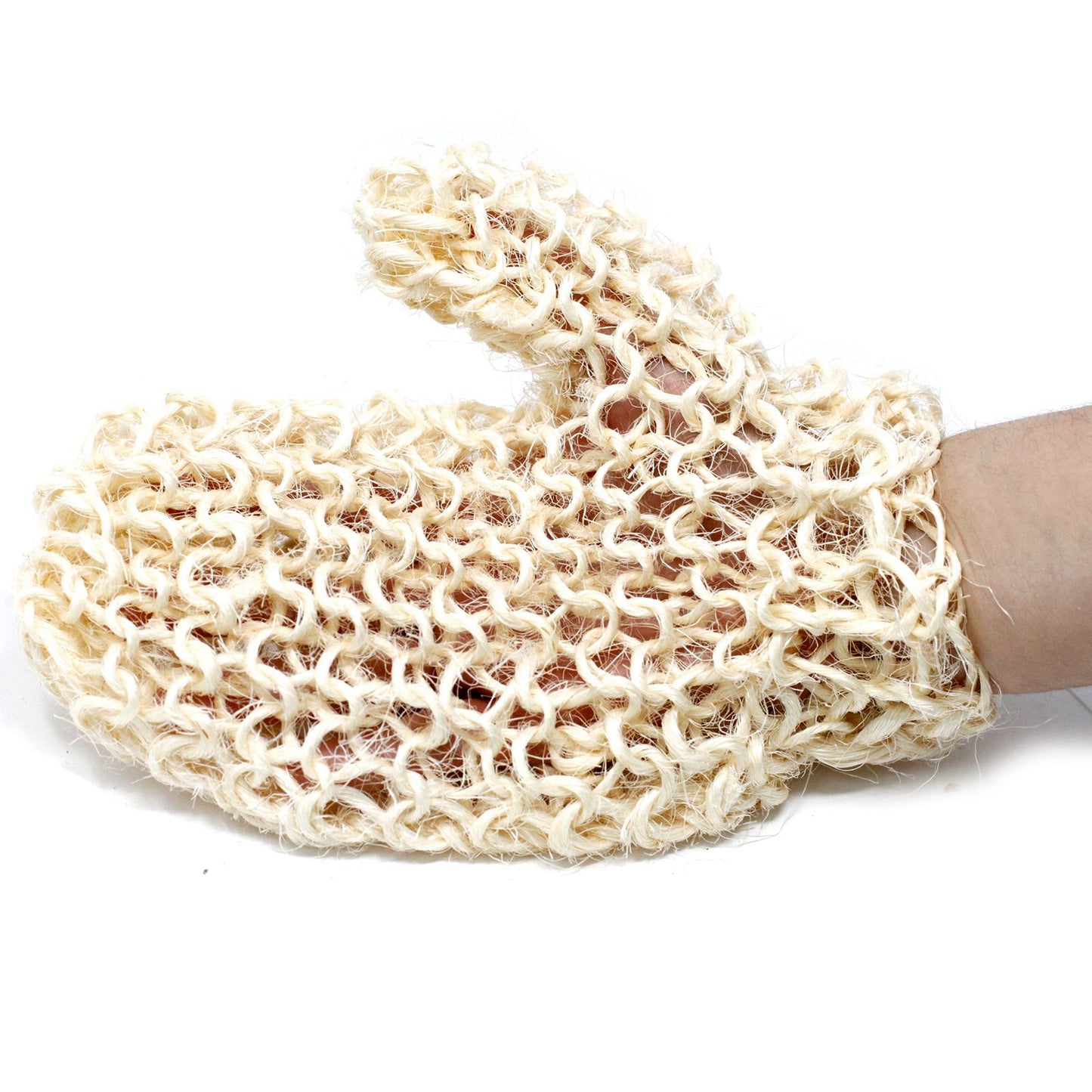 Natürlicher Peeling-Handschuh aus Sisal & Baumwolle