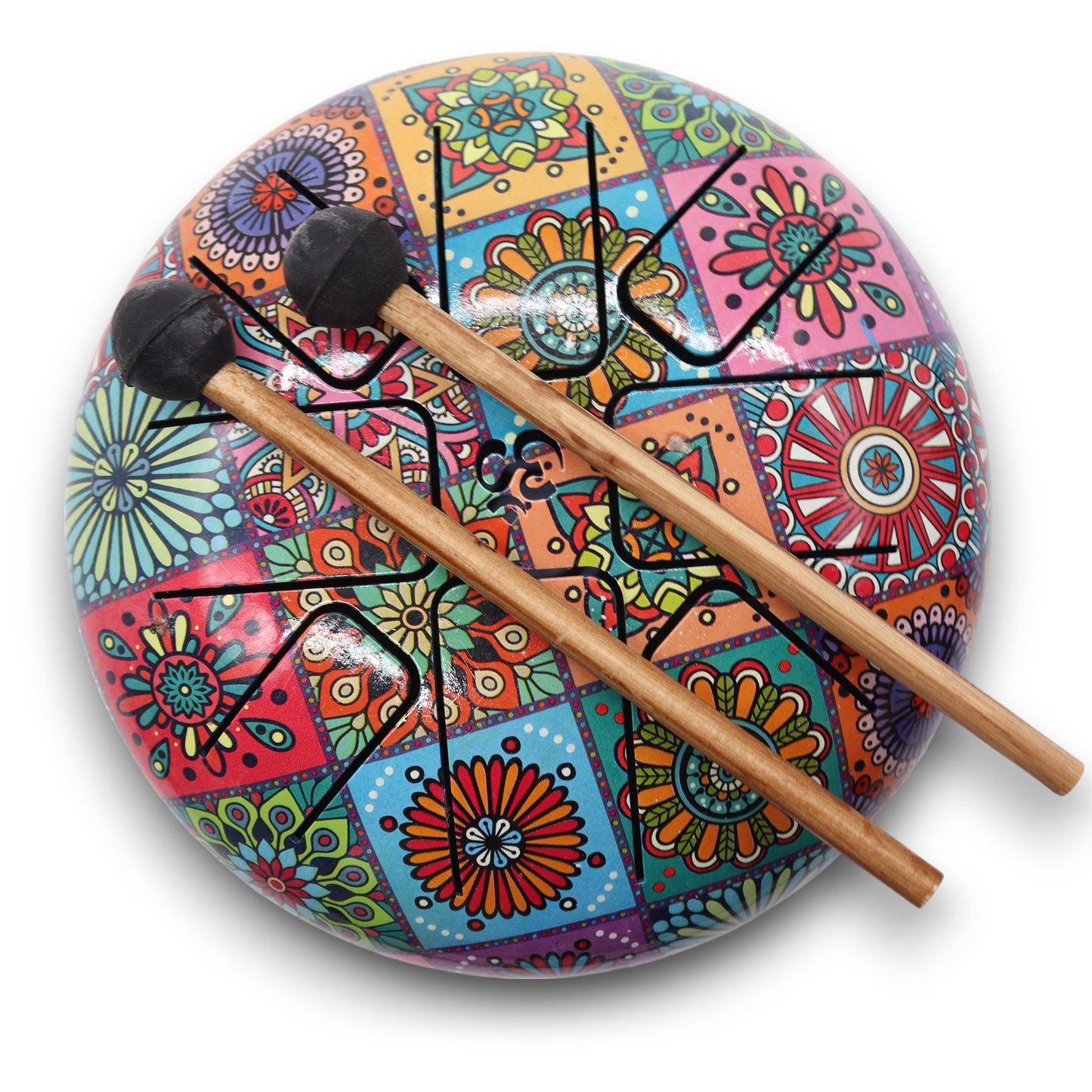 Steel Tongue Happy Drums - 8-Ton Meditations-Trommel in Multicolor, 17x13 cm