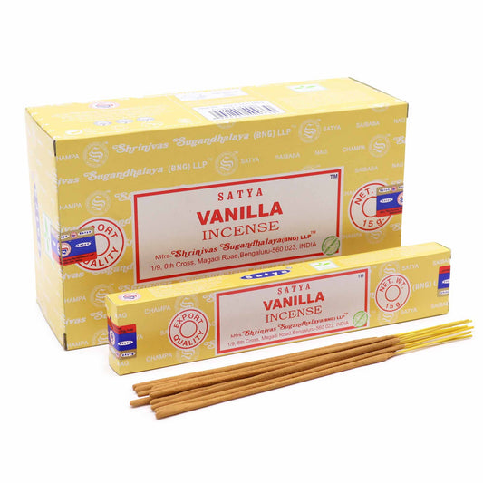 Satya Räucherstäbchen Vanille - 15 Stück, handgerollt