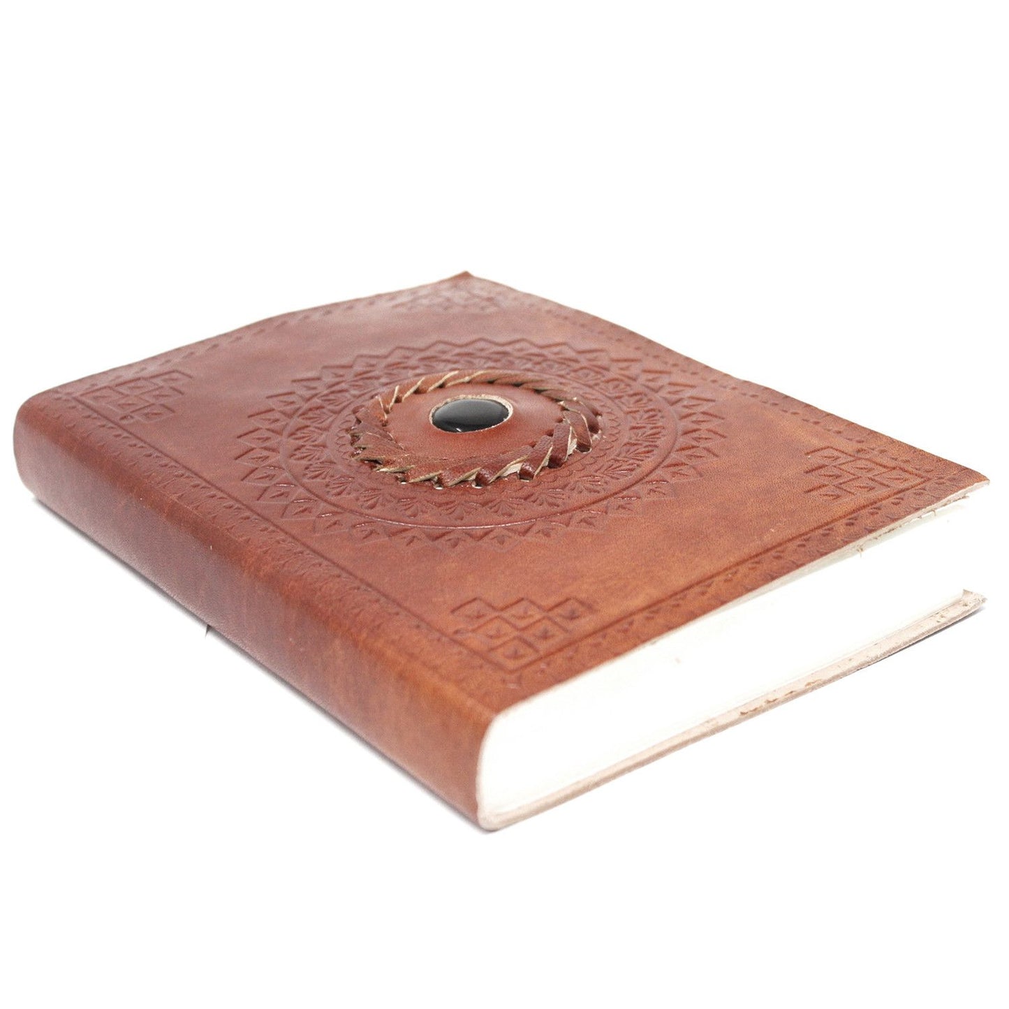 Ledernotizbuch 'Schwarzer Onyx' – Handgefertigtes Unikat im Game-of-Thrones-Stil