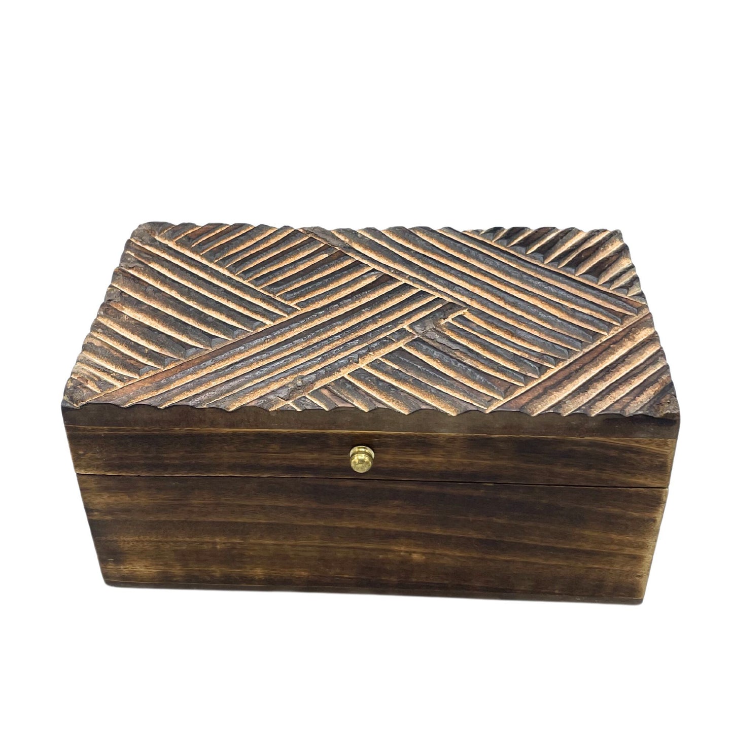 Multifunktionsbox Antike Linien aus Mangoholz - 22x12x10 cm