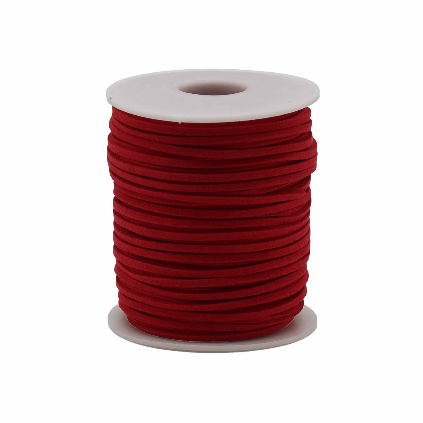 Kordelrolle aus Faux Suede in Rot - 2,5mm x 45m für kreative Projekte