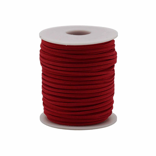 Kordelrolle aus Faux Suede in Rot - 2,5mm x 45m für kreative Projekte