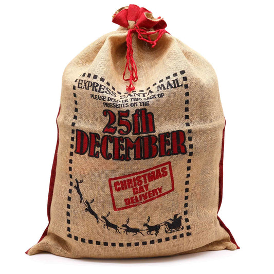 Jute-Geschenkesack 'Weihnachtsmann' – 76x55 cm für festliche Traditionen