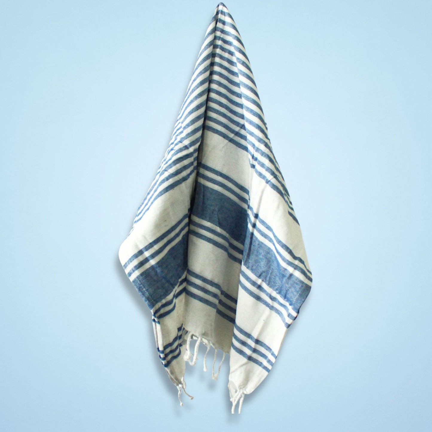 Hammam-Spa-Tuch Ozeanblau – Sanftes Großhandtuch 90 x 170 cm aus Baumwollmix