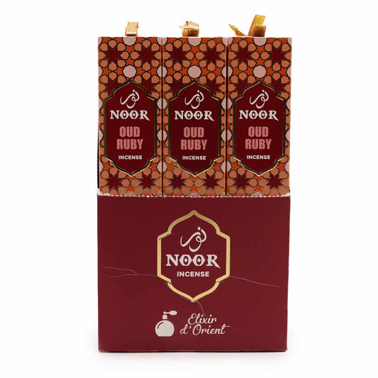 Rubin-Oud Räucherstäbchen – 15 Premium Stäbchen mit holzig-warmem Duft