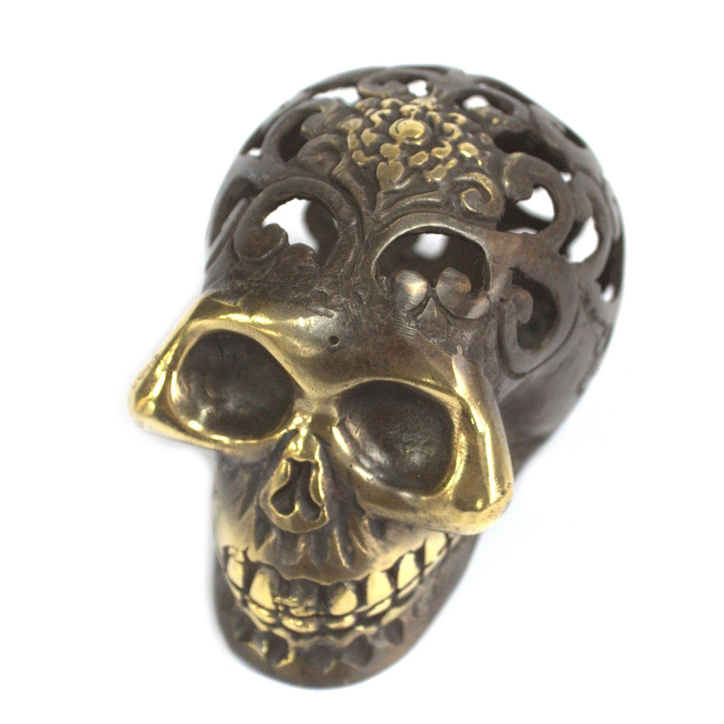 Messing-Schädel Skulptur - Handgefertigte Fengshui-Dekoration
