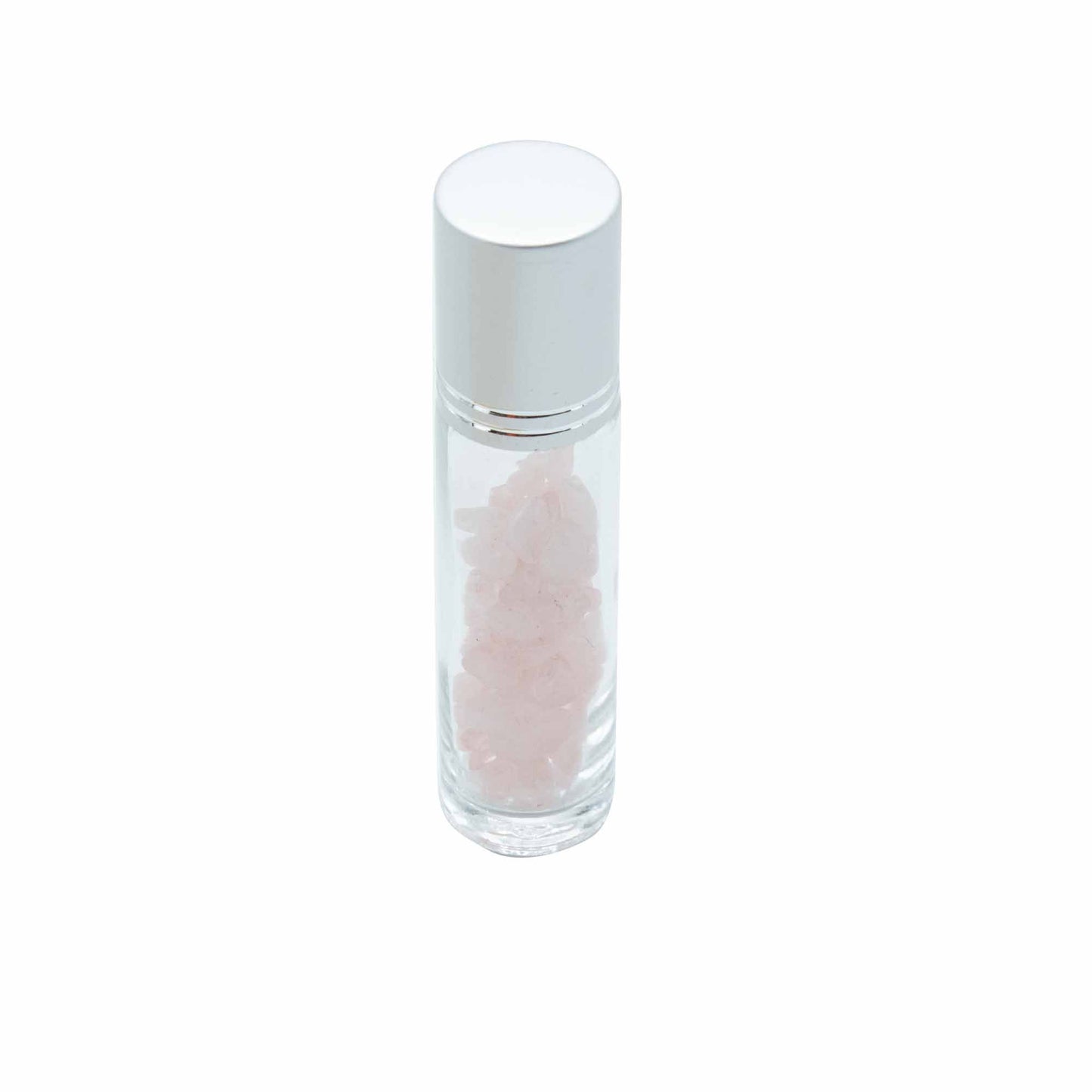 Edelstein-Roll-On aus Rosenquarz mit Silberkappe – 5 ml