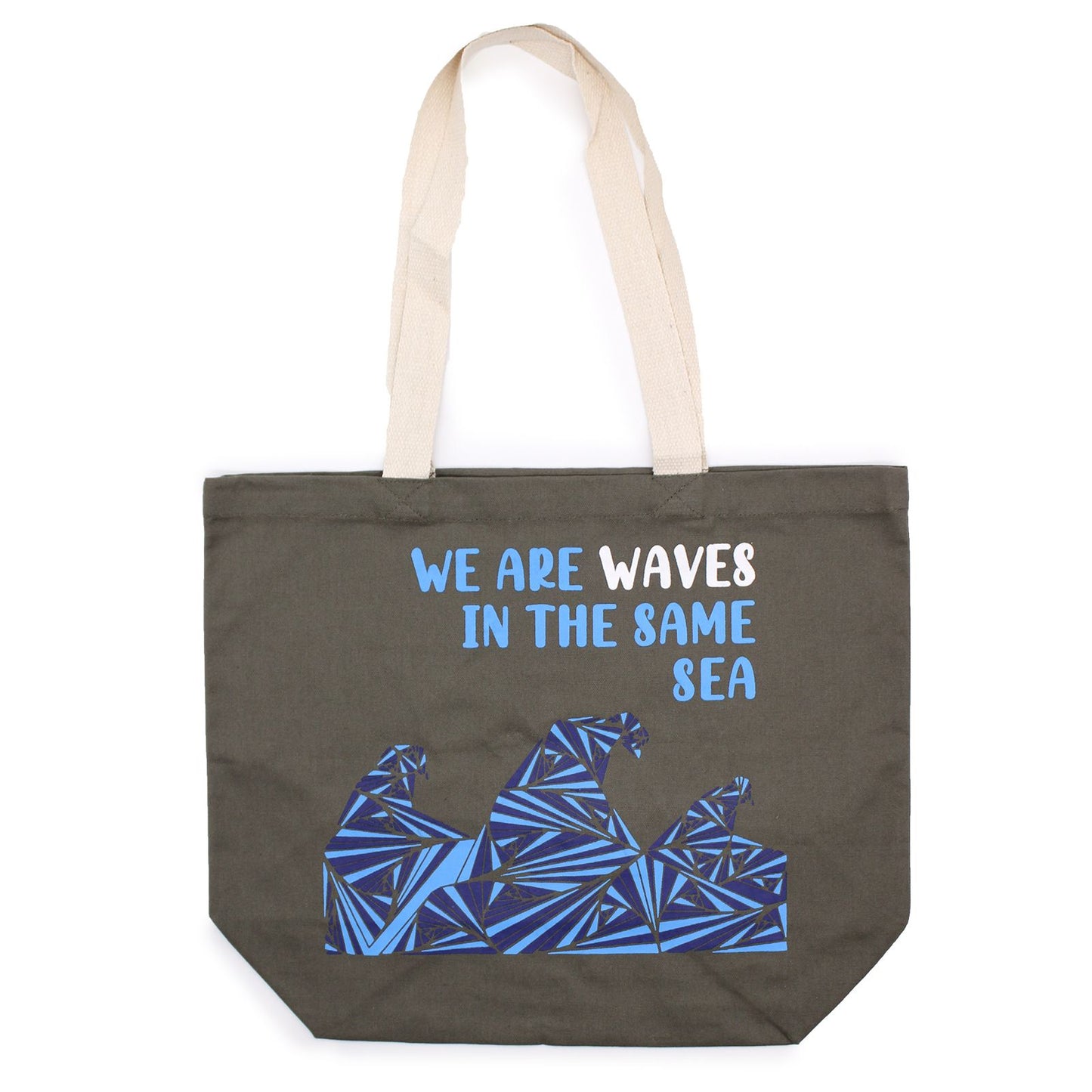 Baumwolltasche 'We are Waves' in Natur – Ihr nachhaltiger Alltagsbegleiter